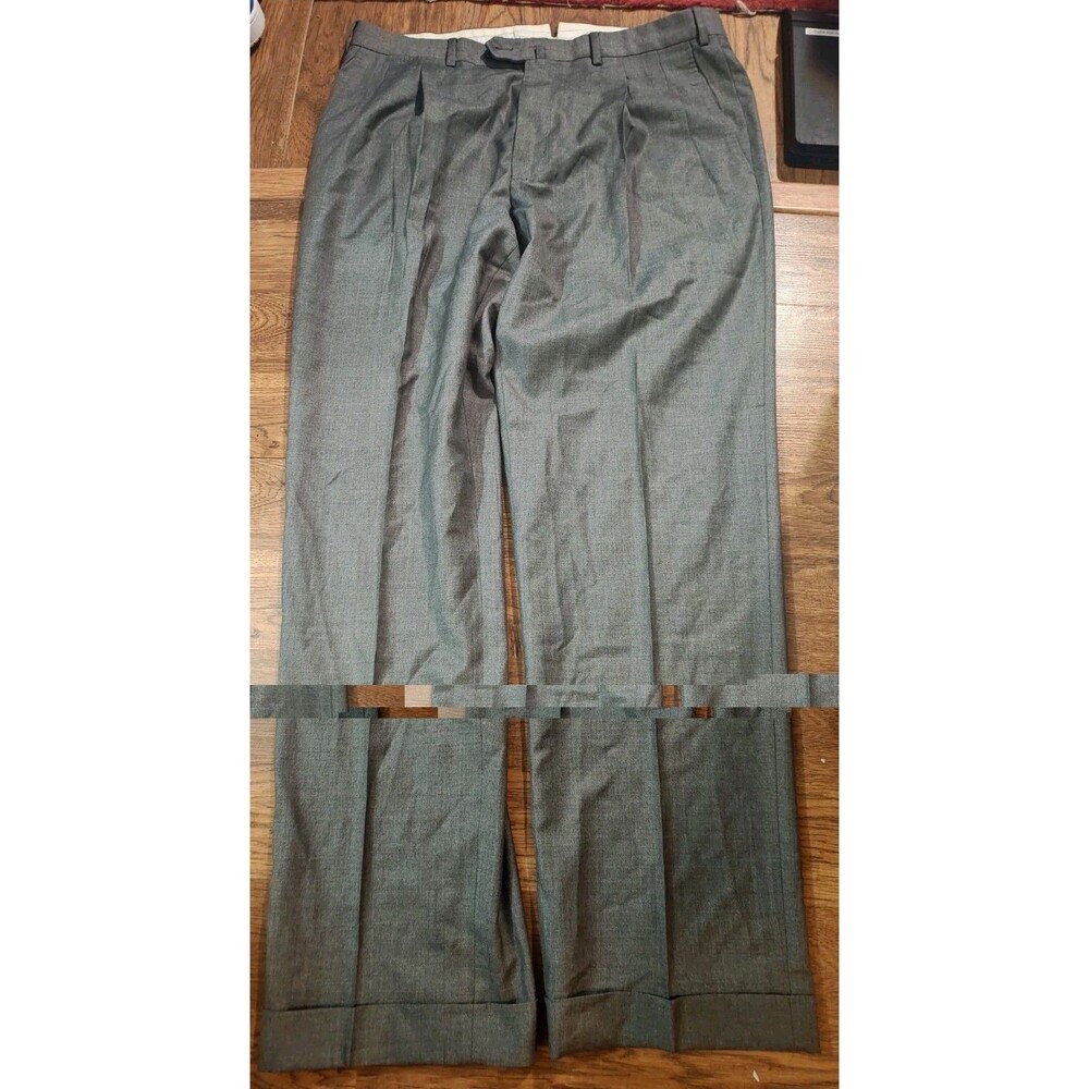 Ermenegildo Zegna Mens Regular Fit Wool Dress Trousers 36x32 Gray Business